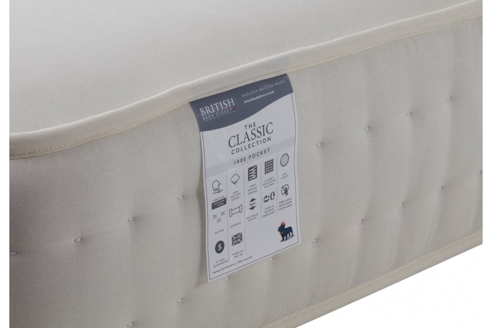 Classic 1000 Mattress with 1000 pocket springs - medium-firm