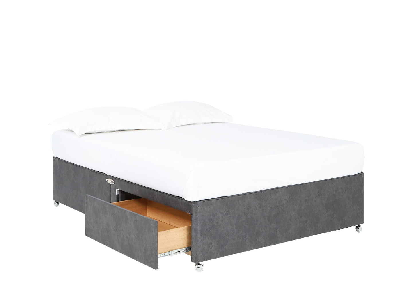 Anne Luxury upholstered divan base, with 2 large foot-end drawers