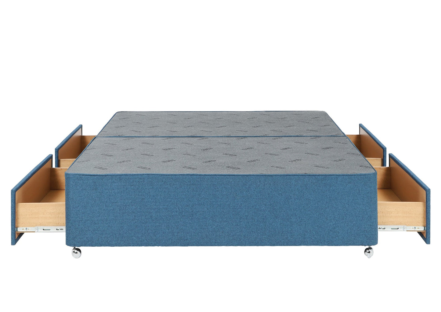 Anne Luxury upholstered divan base, with 4 drawers - varied sizes