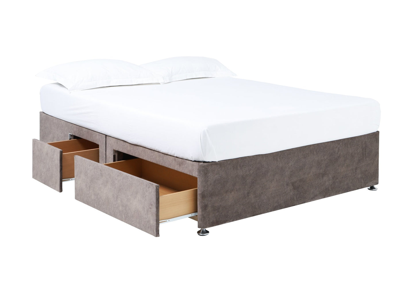 Elizabeth Upholstered divan base, with 4 drawers - varied sizes