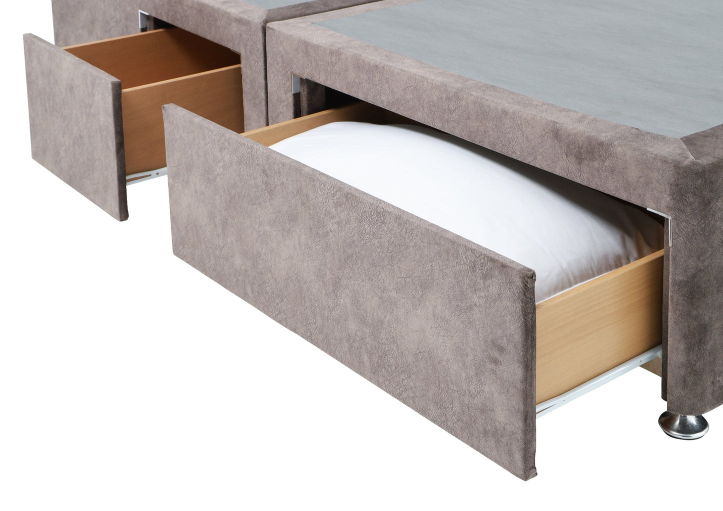 Elizabeth Upholstered divan base, with 4 drawers - varied sizes
