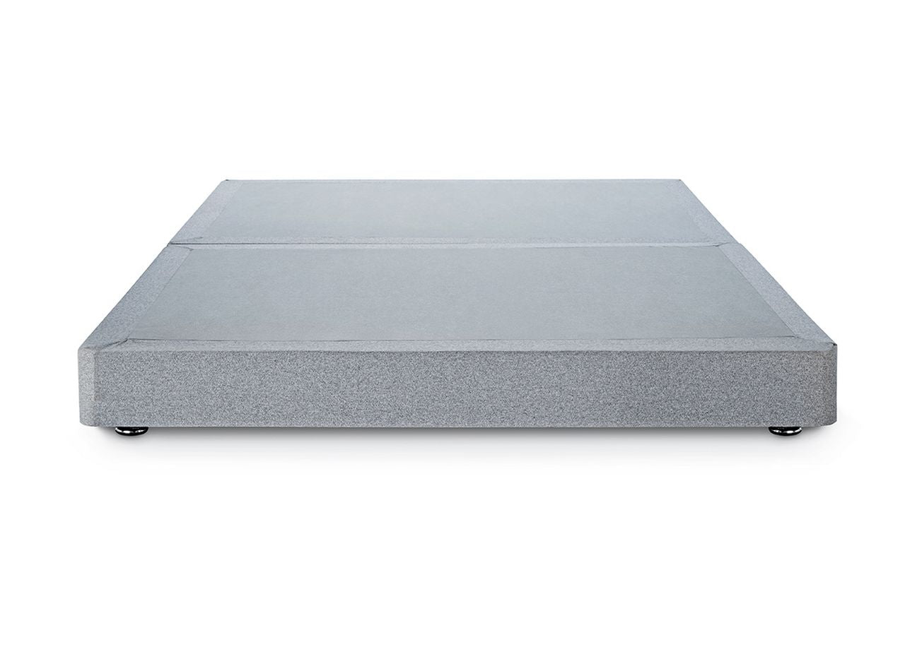 Catherine Upholstered low divan base with chrome glides - total height 19cm