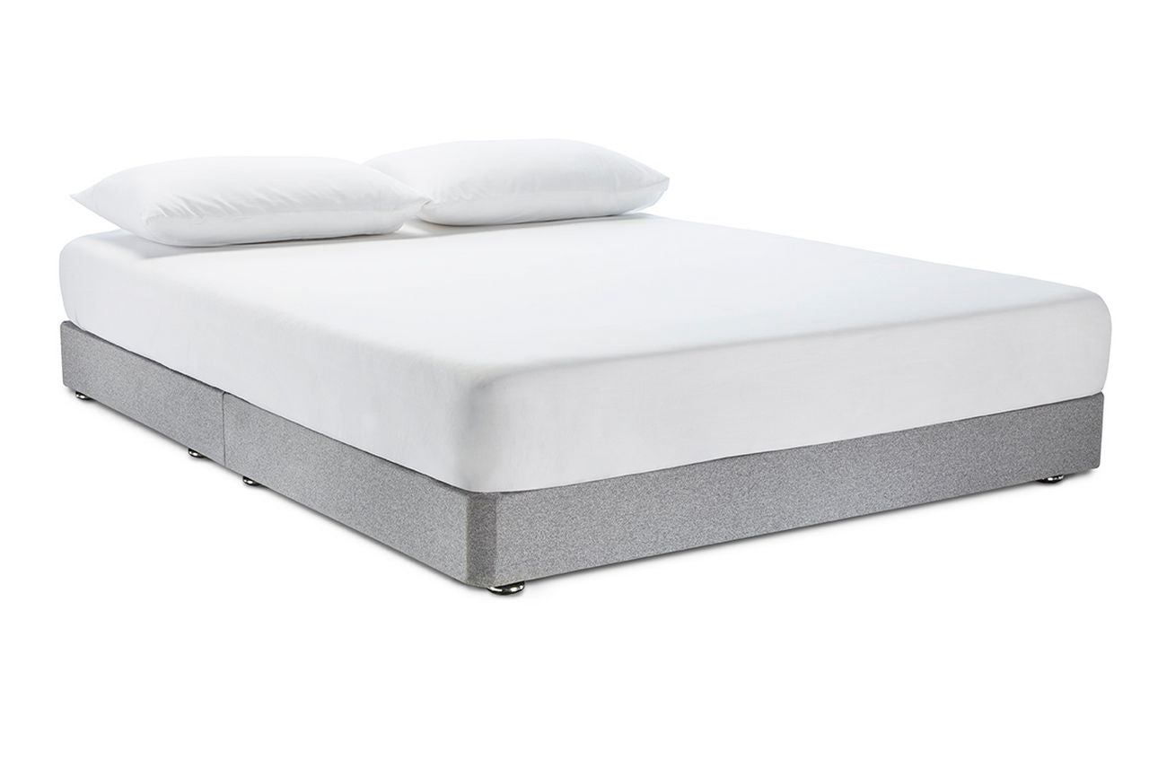 Catherine Upholstered low divan base with chrome glides - total height 19cm