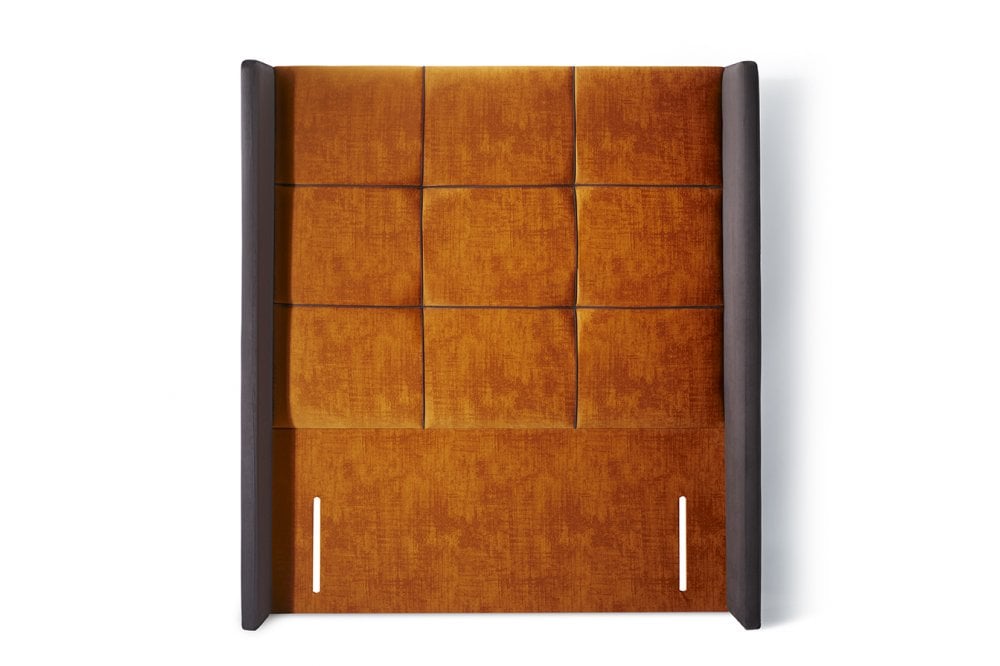 Elton Tall contemporary upholstered floor-standing winged headboard