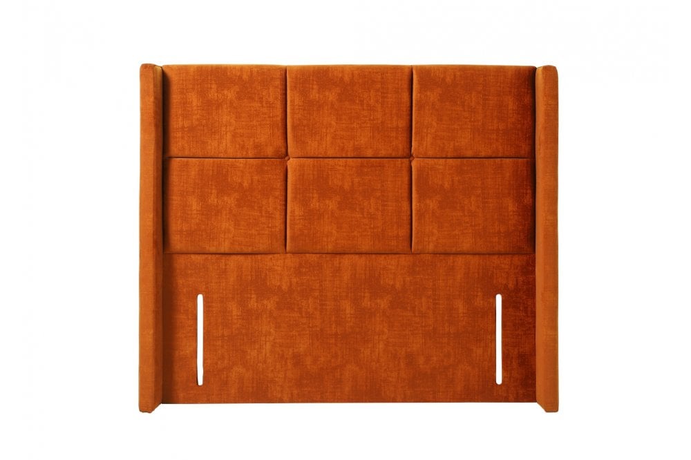 Olivier Contemporary winged upholstered floor-standing button-backed headboard