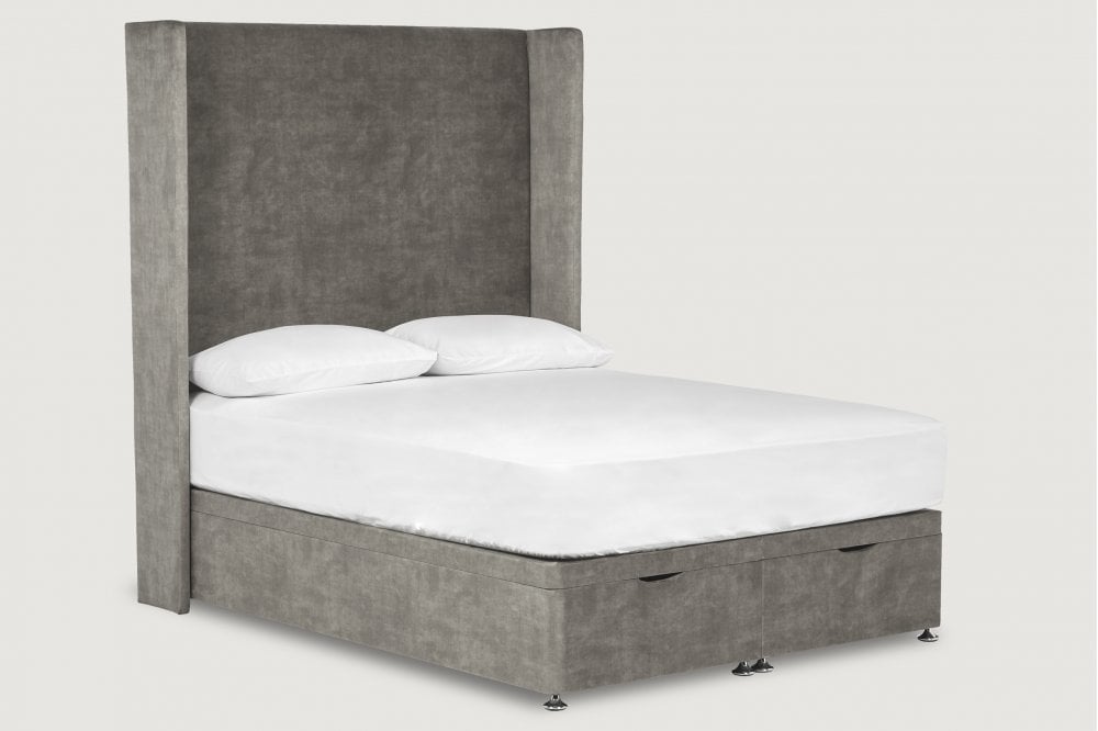 Peggy Tall upholstered floor-standing headboard with wings