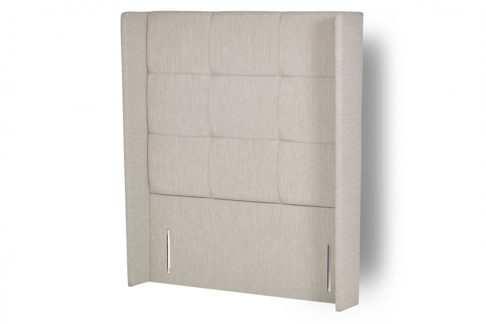 Rowan Tall contemporary upholstered floor-standing winged headboard