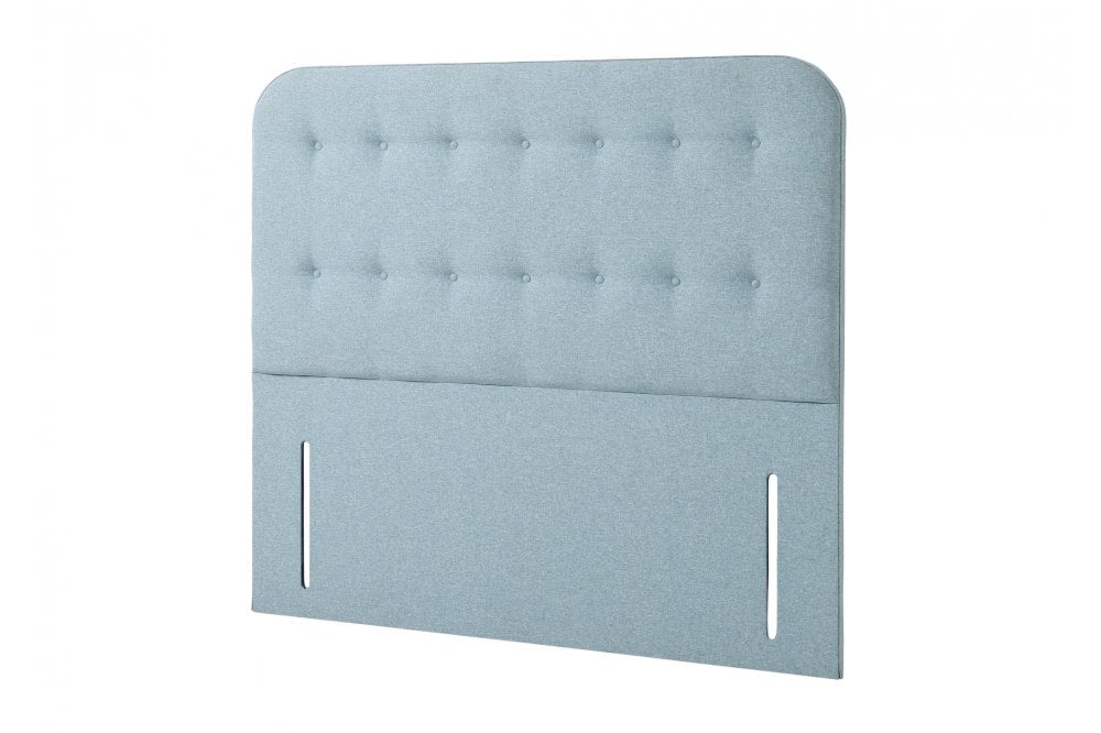 Shakespeare Contemporary button backed upholstered floor-standing headboard
