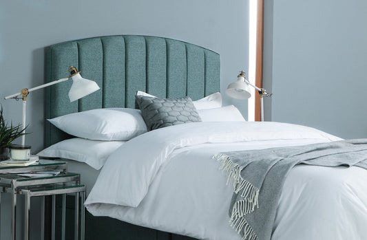 Lulu Contemporary upholstered fluted strutted mount headboard